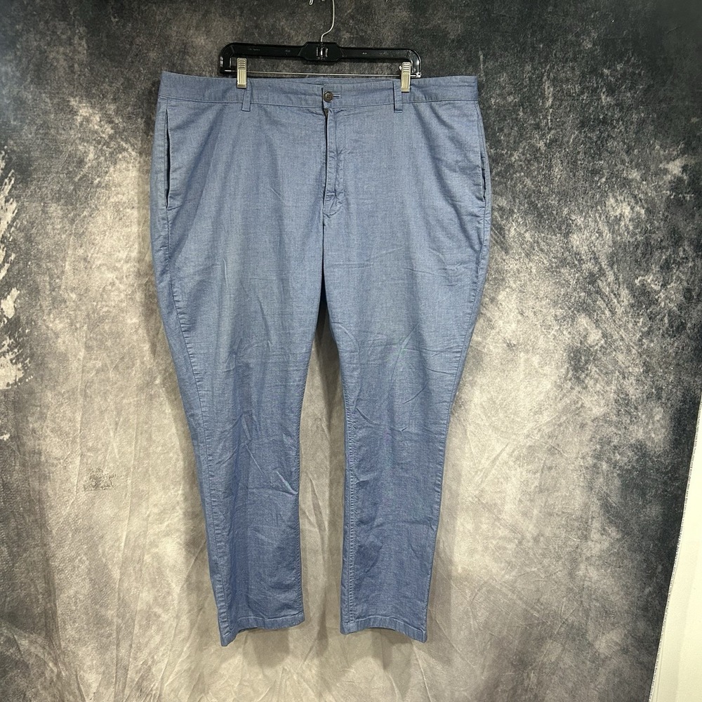 Bonobos Men’s 42x30 Blue Stretch Cotton Chino Pants Slim Tapered Flap Pockets